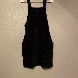 Black Suede Overall Mini Dress